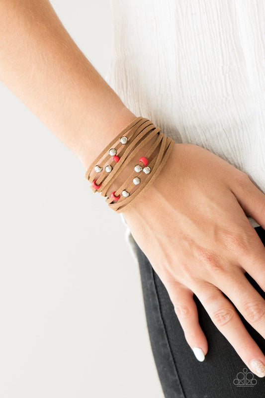 Colorfully Coachella - red - Paparazzi bracelet