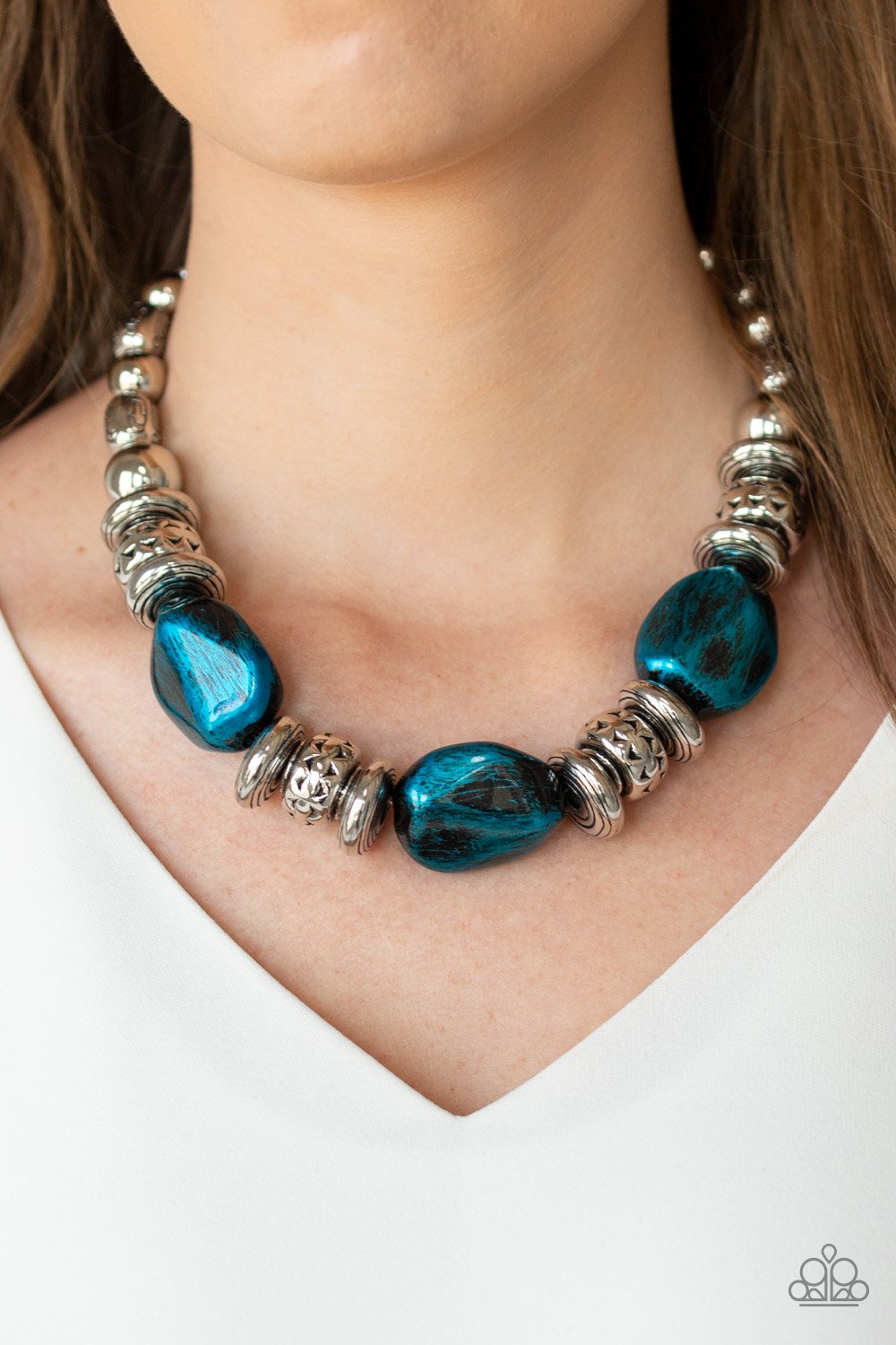 Colorfully Confident-blue-Paparazzi necklace