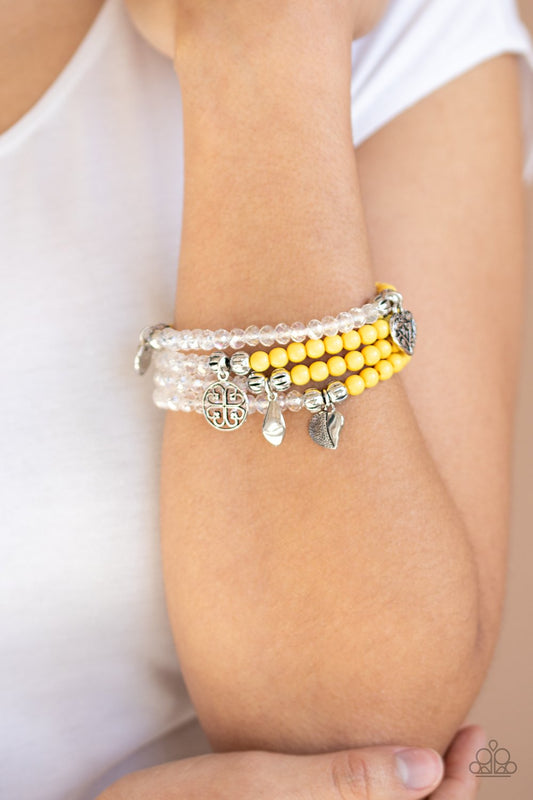Colorfully Cupid-yellow-Paparazzi bracelet