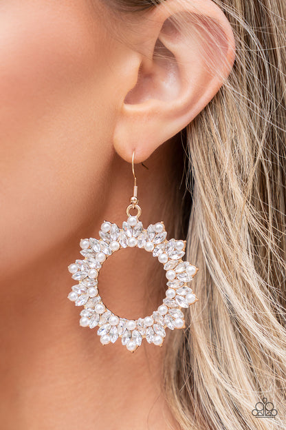 Combustible Couture - gold - Paparazzi earrings