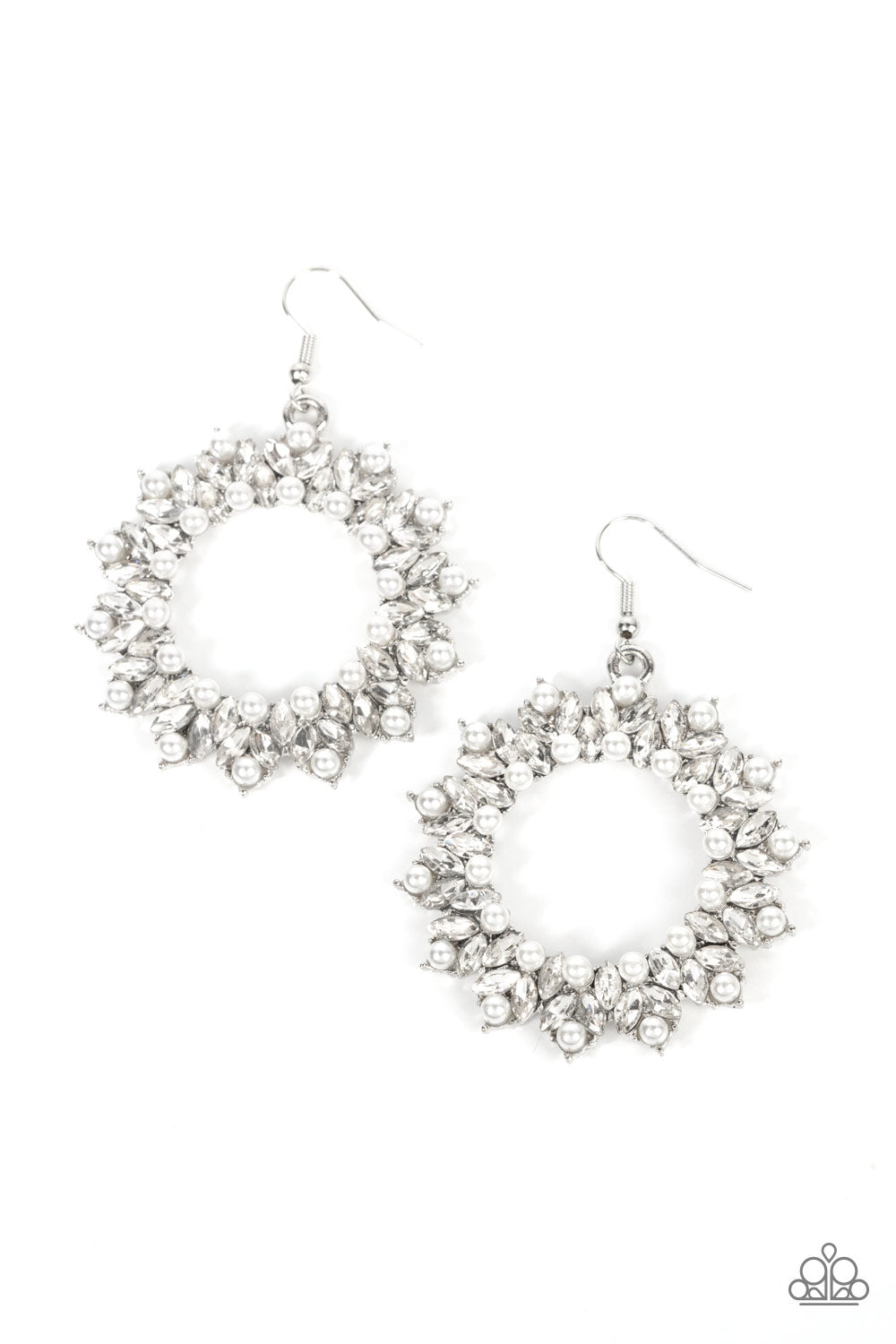 Combustible Couture - white - Paparazzi earrings