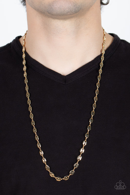Come Out Swinging - gold - Paparazzi MENS necklace