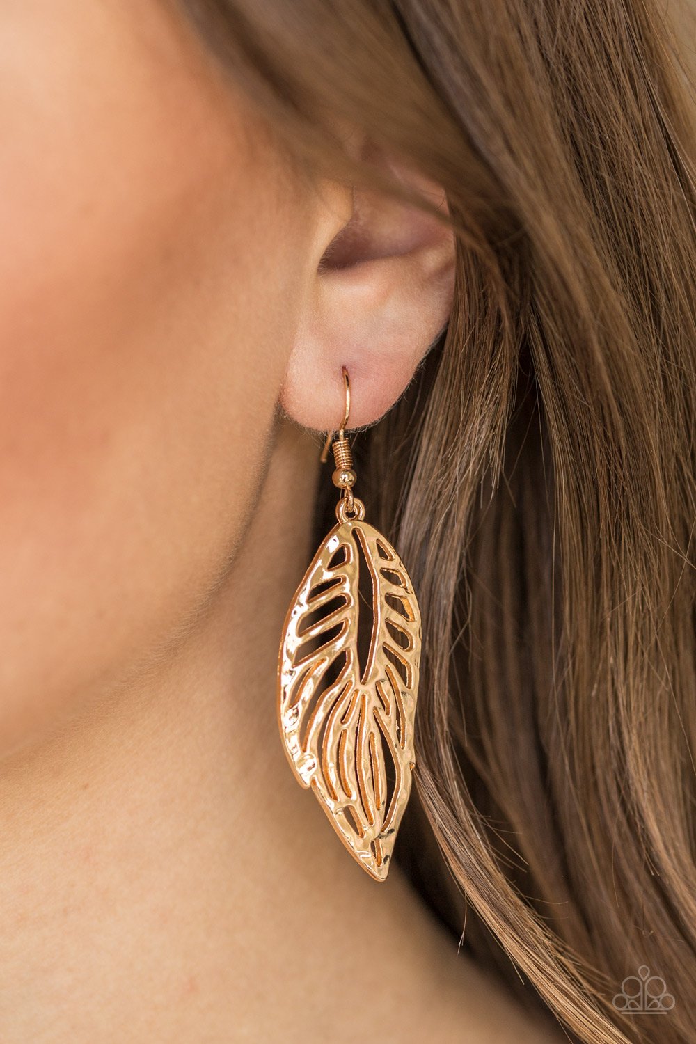 Come Home To Roost-gold-Paparazzi earrings