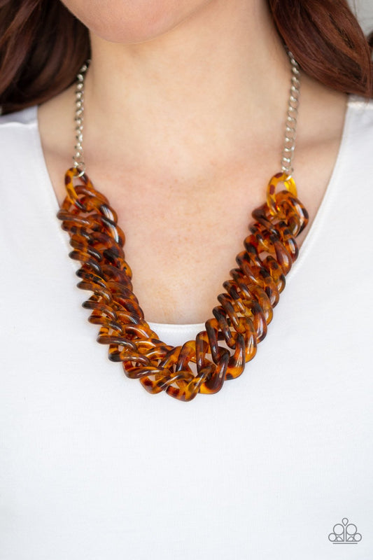 Comin' In HAUTE-brown-Paparazzi necklace
