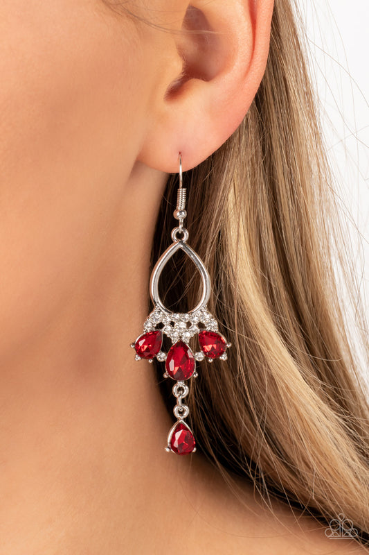 Coming in Clutch - red - Paparazzi earrings