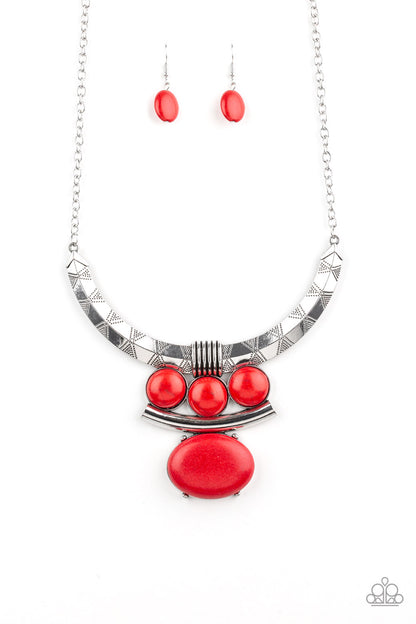 Commander In CHIEFETTE - red - Paparazzi necklace