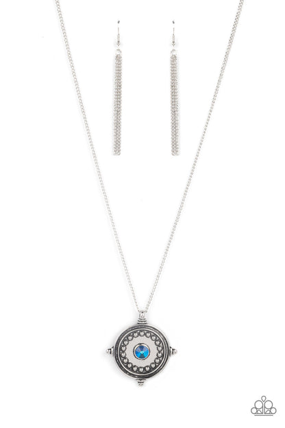 Compass Composure - blue - Paparazzi necklace