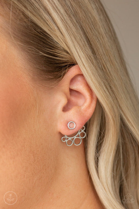 Completely Surrounded-silver-Paparazzi earrings