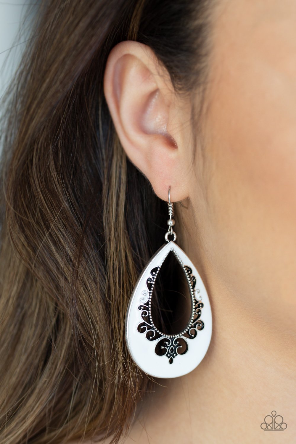 Compliments to the Chic-white-Paparazzi earrings