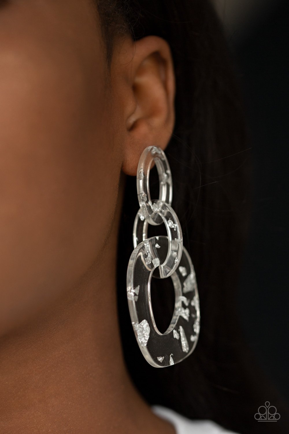 Confetti Congo-white-Paparazzi earrings