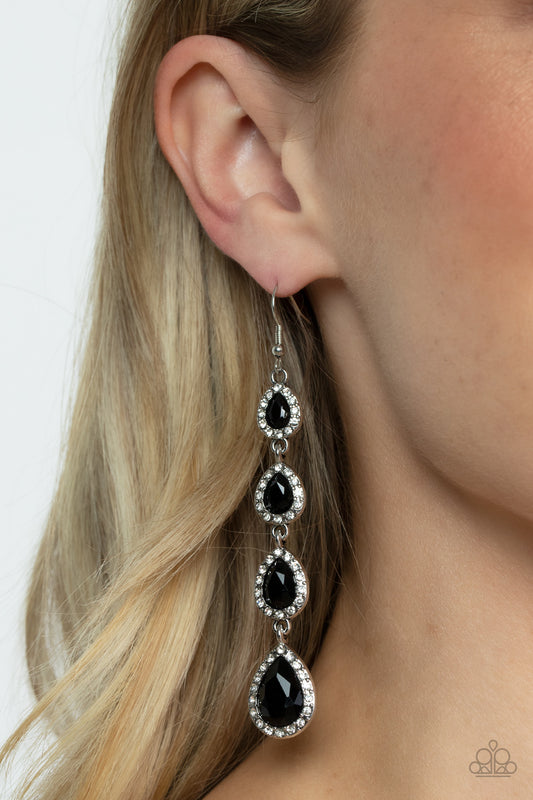 Confidently Classy - black - Paparazzi earrings