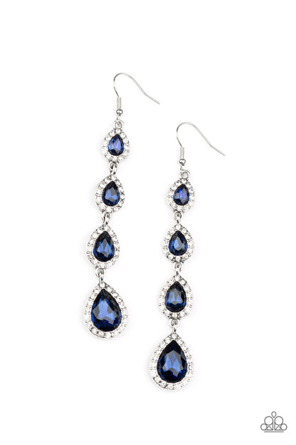 Confidently Classy - blue - Paparazzi earrings