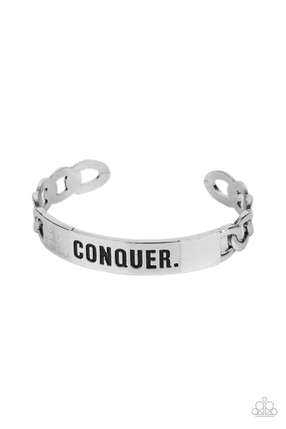 Conquer Your Fears​ - silver - Paparazzi MENS bracelet
