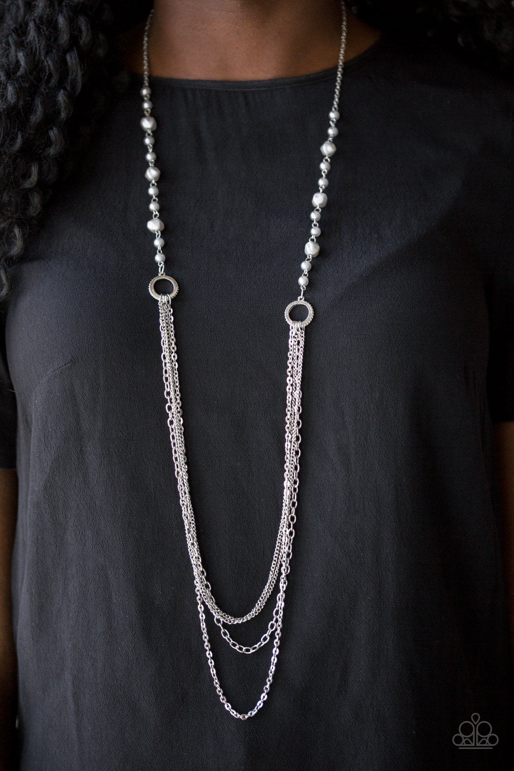Contemporary Cadence - silver - Paparazzi necklace