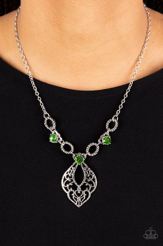 Contemporary Connections - green - Paparazzi necklace
