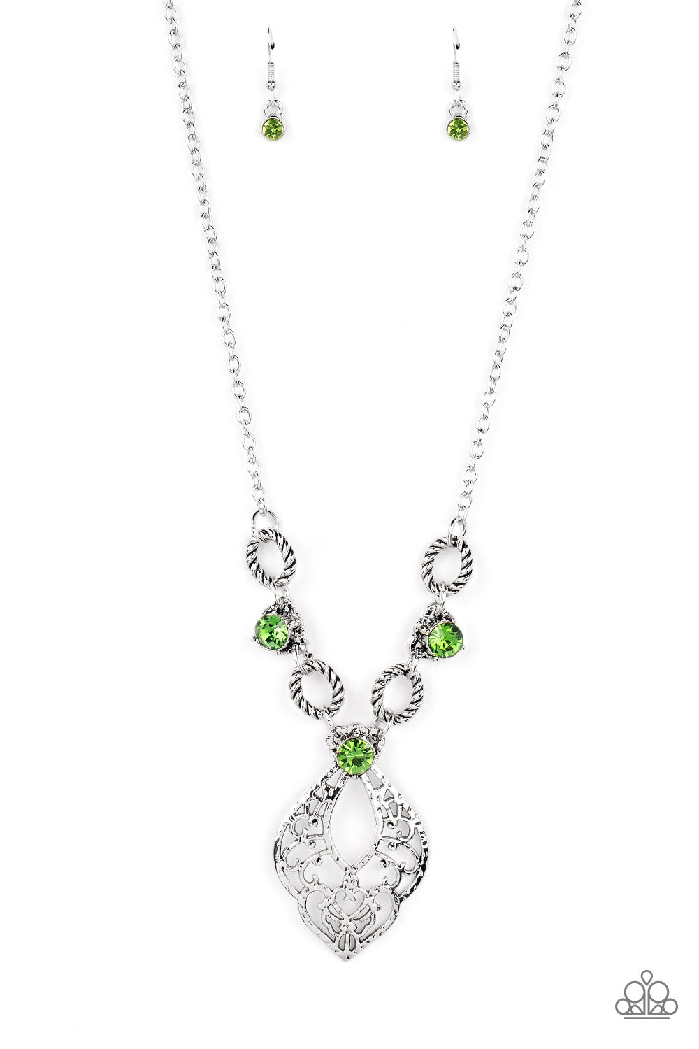Contemporary Connections - green - Paparazzi necklace