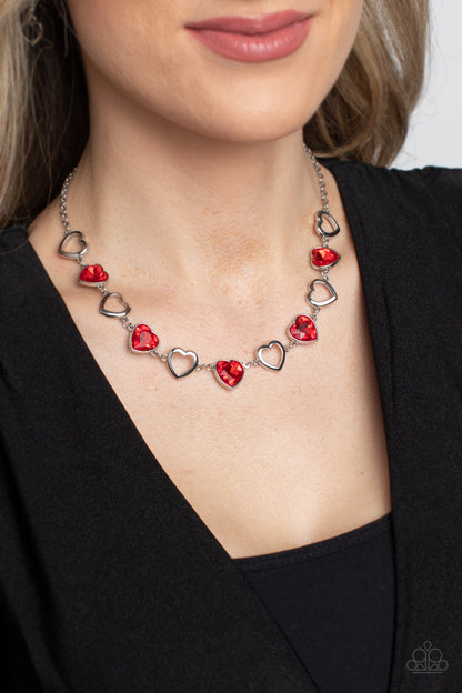 Contemporary Cupid - red - Paparazzi necklace