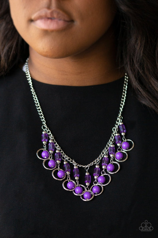 Cool Cascade-purple-Paparazzi necklace