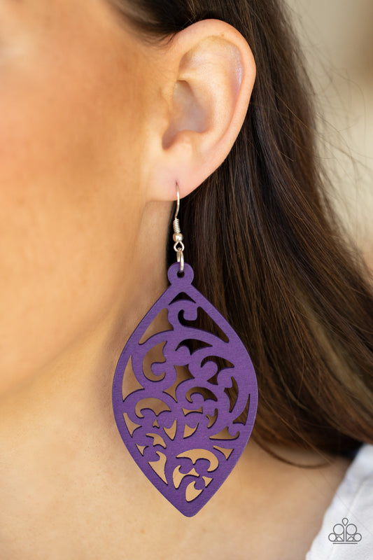 Coral Garden - purple - Paparazzi earrings