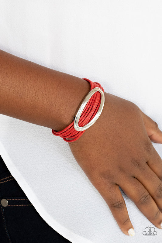Corded Couture - red - Paparazzi bracelet