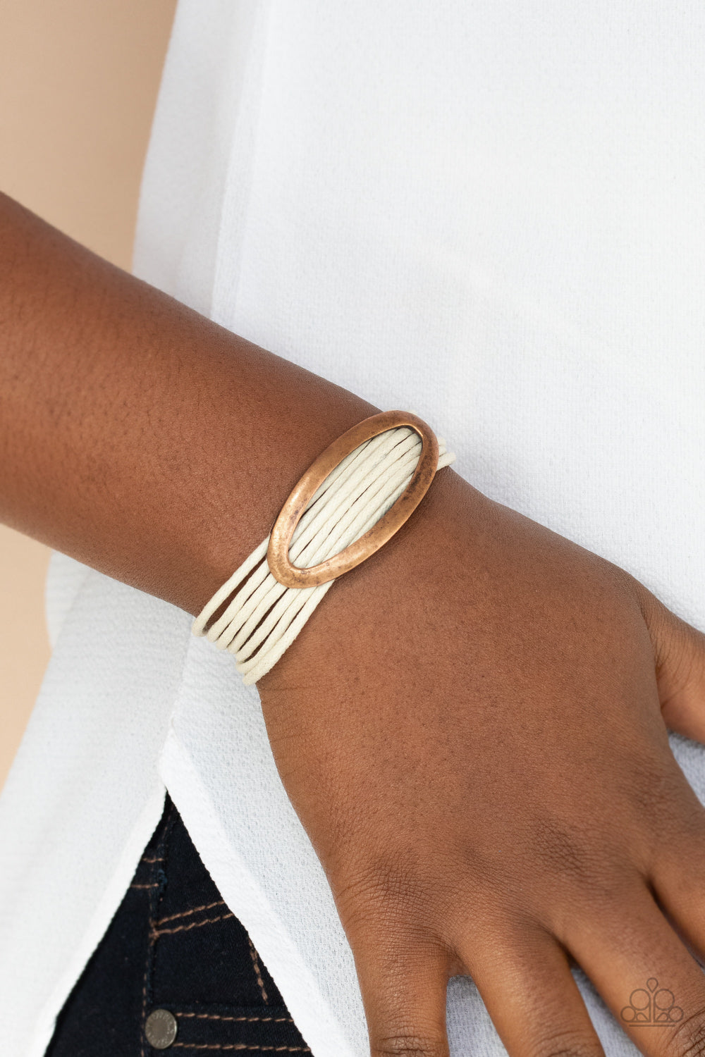 Corded Couture - white - Paparazzi bracelet