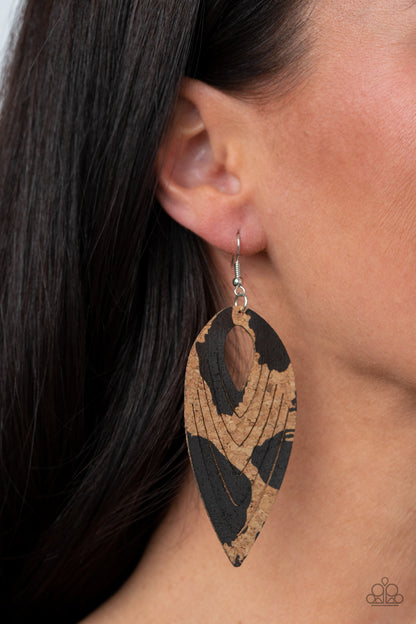 Cork Cabana - black - Paparazzi earrings