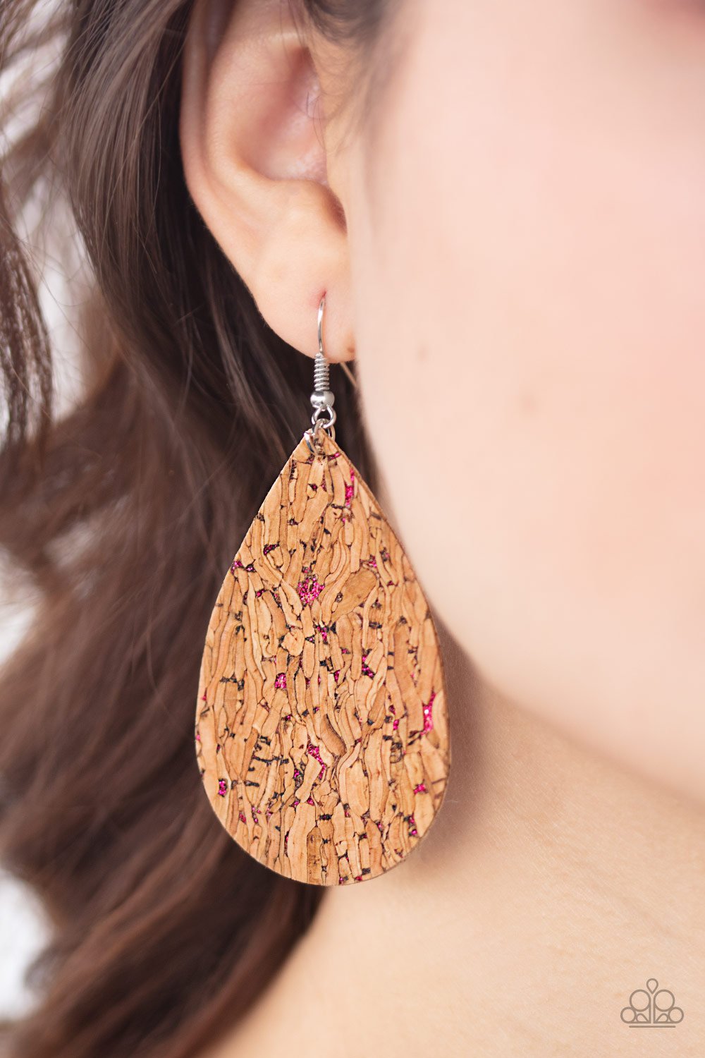 Cork It Over-pink-Paparazzi earrings
