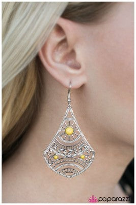 Corolla Sunrise - Yellow - Paparazzi Earrings