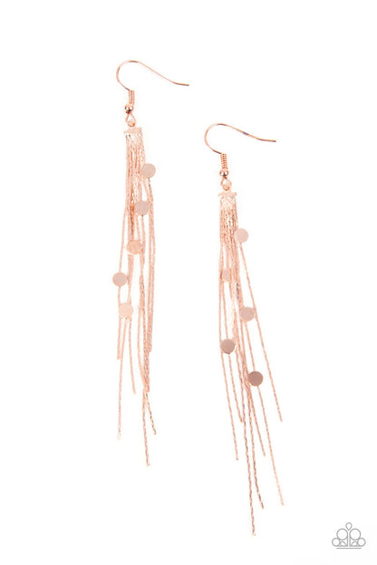 Cosmic Cascade - copper - Paparazzi earrings