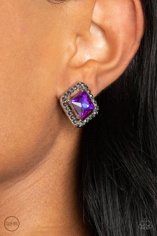 Cosmic Catwalk - purple - Paparazzi CLIP ON earrings
