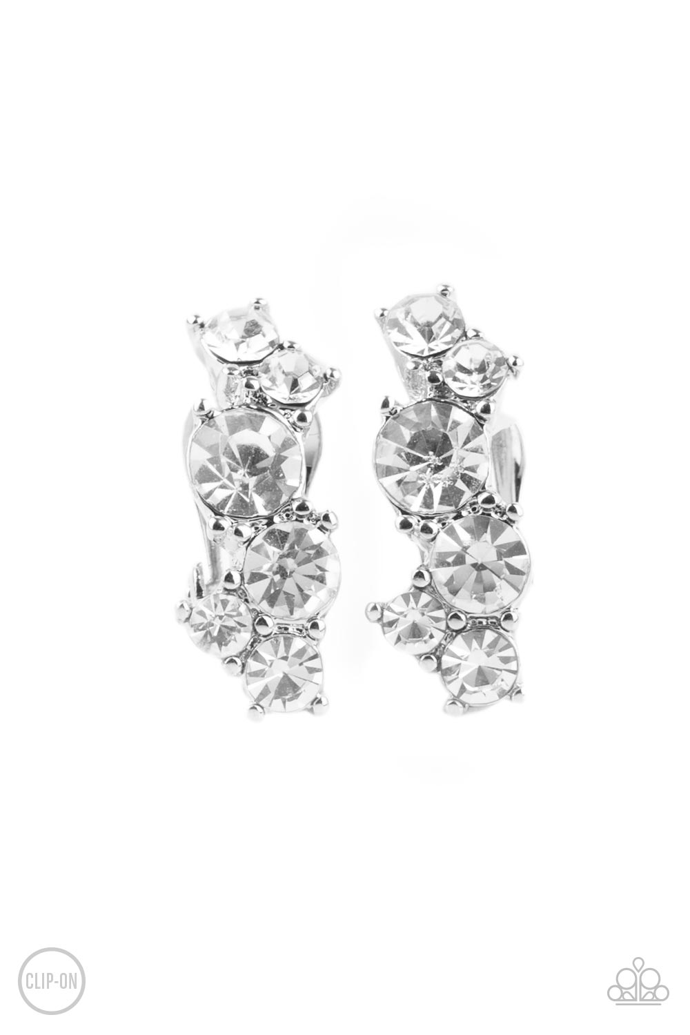 Cosmic Celebration - white - Paparazzi CLIP ON earrings