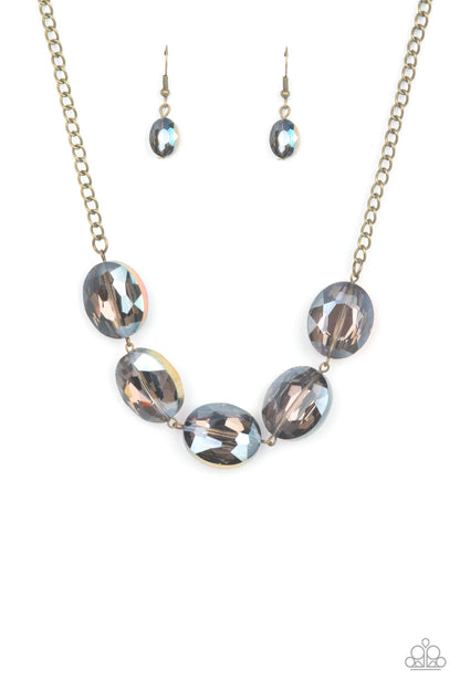 Cosmic Closeup - brass - Paparazzi necklace