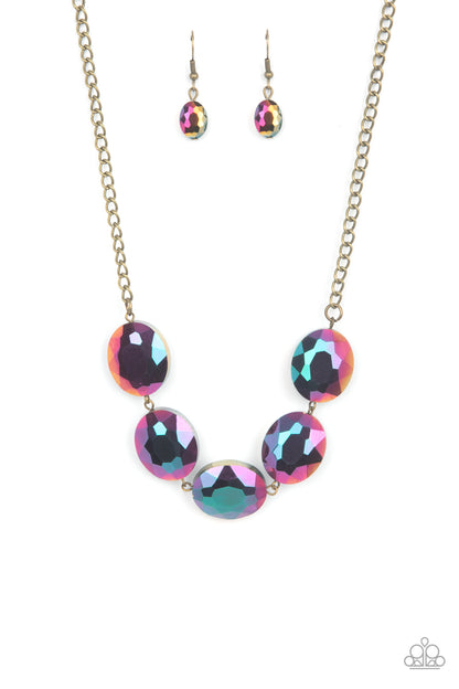 Cosmic Closeup - brass - Paparazzi necklace