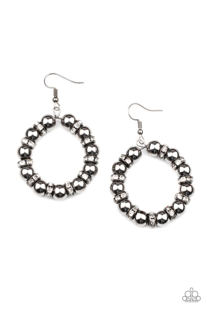 Cosmic Halo - black - Paparazzi earrings