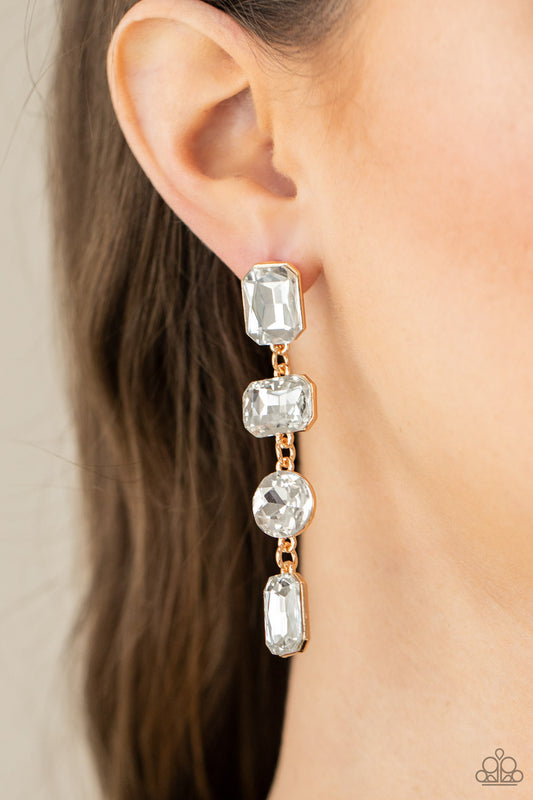 Cosmic Heiress - gold - Paparazzi earrings