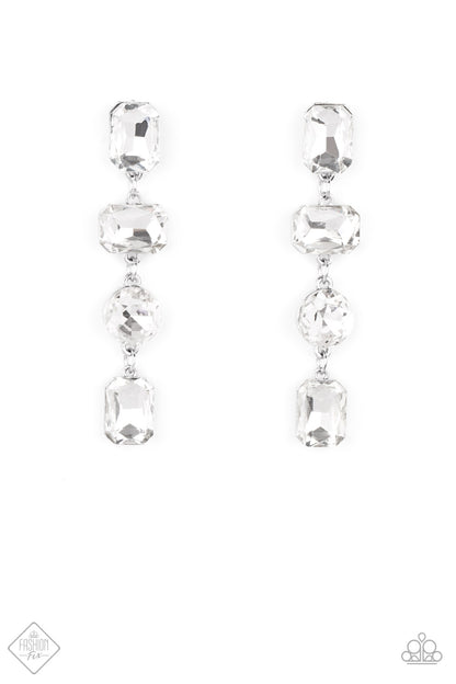 Cosmic Heiress - white - Paparazzi earrings