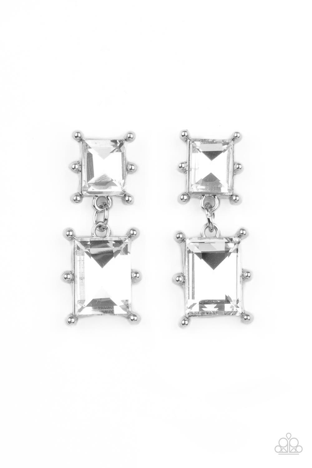 Cosmic Queen - white - Paparazzi earrings