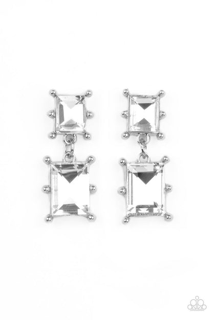 Cosmic Queen - white - Paparazzi earrings