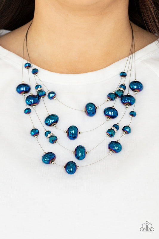 Cosmic Real Estate - blue - Paparazzi necklace