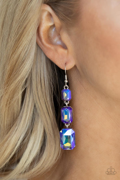 Cosmic Red Carpet - blue - Paparazzi earrings