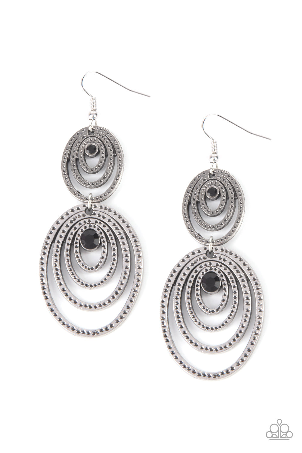 Cosmic Twirl - black - Paparazzi earrings