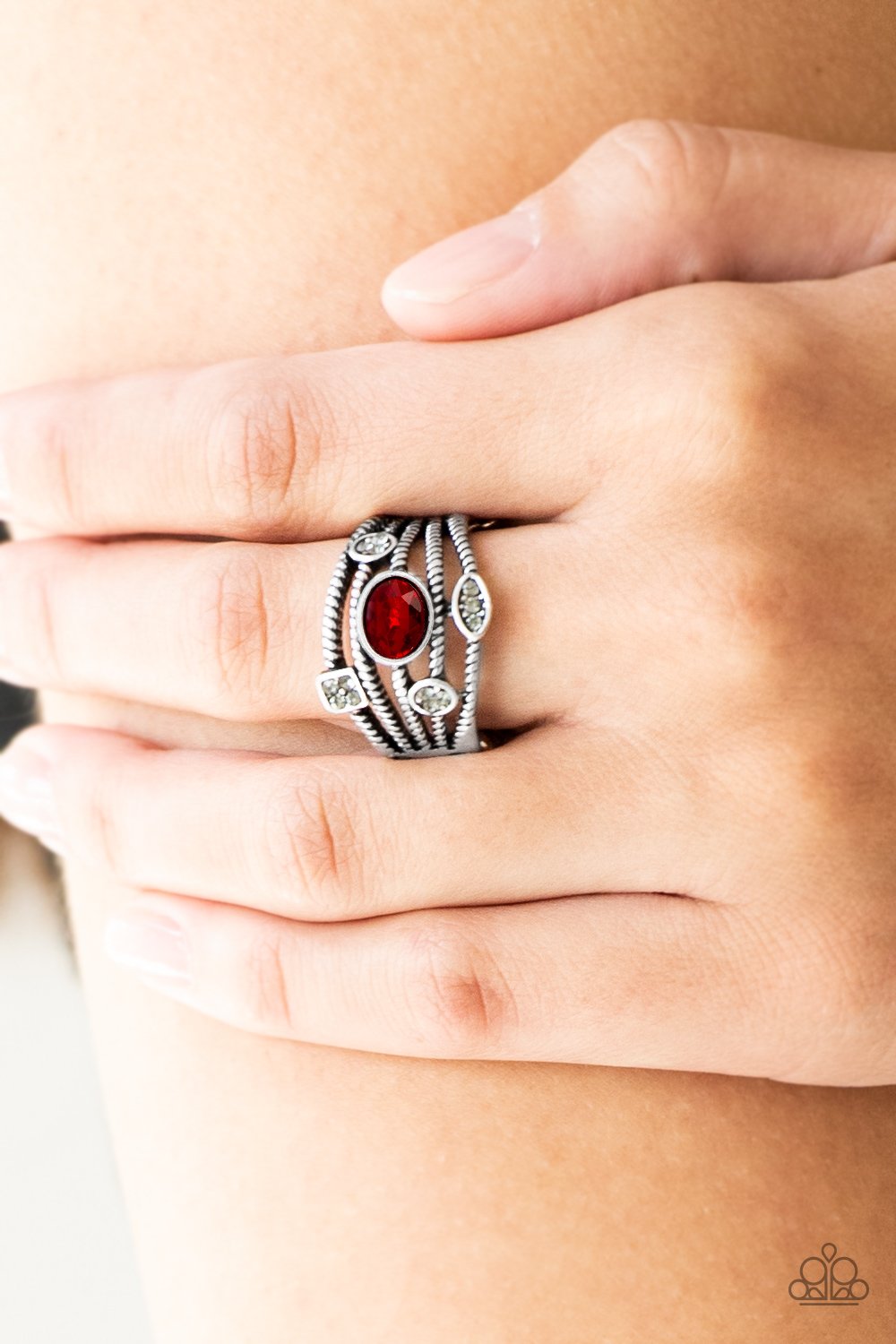 Cosmic Combo - red - Paparazzi ring