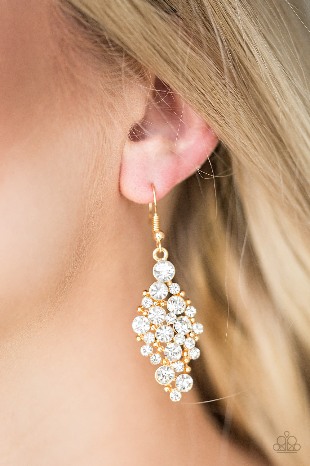 Cosmically Chic - gold - Paparazzi earrings