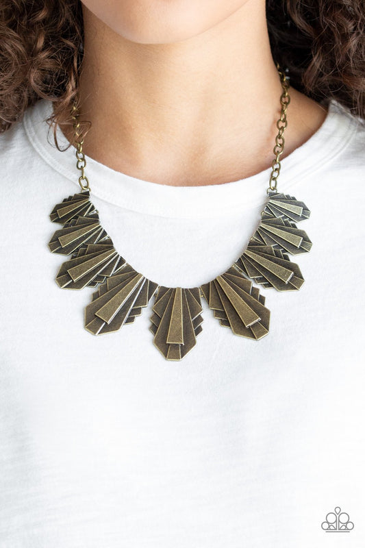 Cougar Cave-brass-Paparazzi necklace