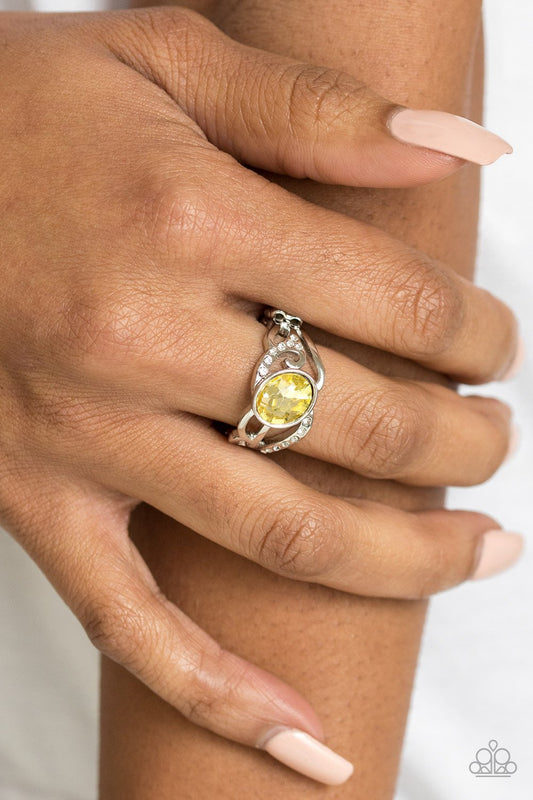 Couldnt Care FLAWLESS-yellow-Paparazzi ring