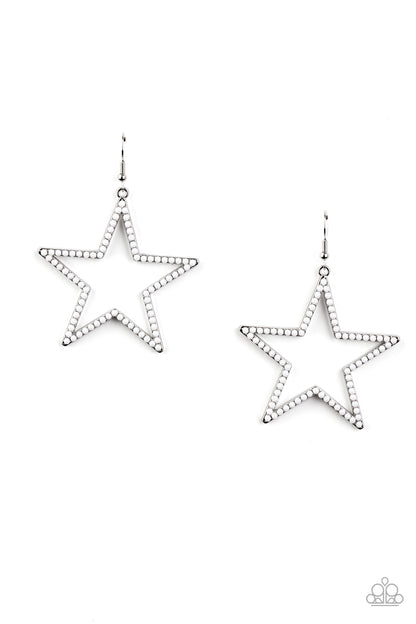 Count Your Stars - white - Paparazzi earrings
