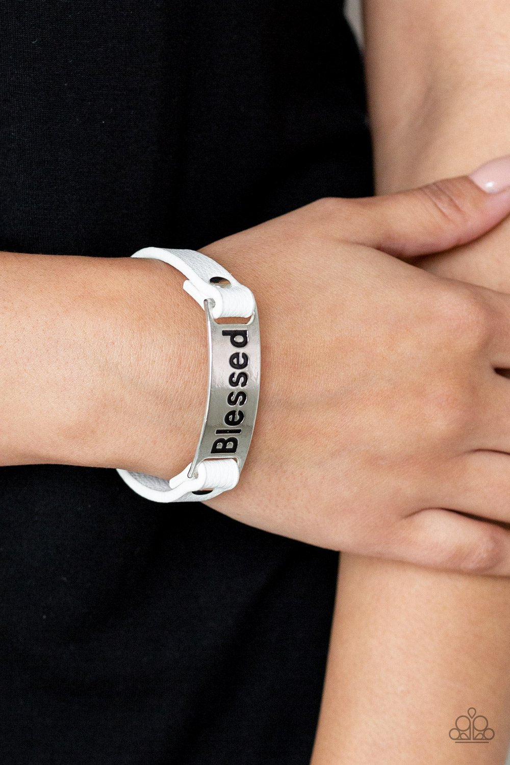Count Your Blessings-white-Paparazzi bracelet