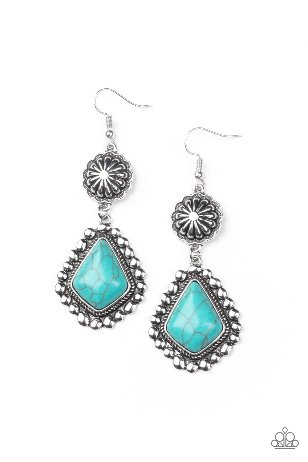 Country Cavalier - blue - Paparazzi earrings