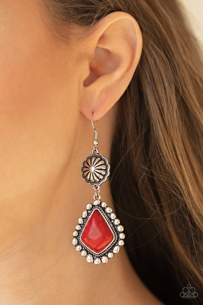 Country Cavalier - red - Paparazzi earrings