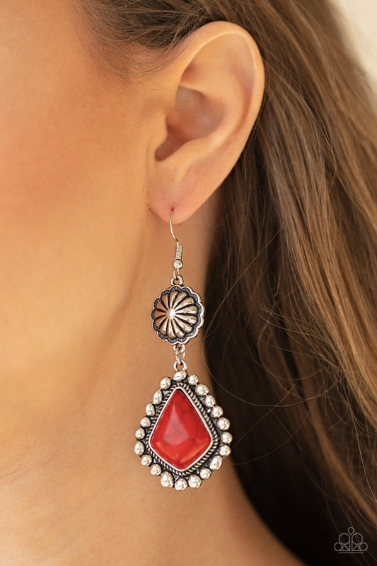 Country Cavalier - red - Paparazzi earrings